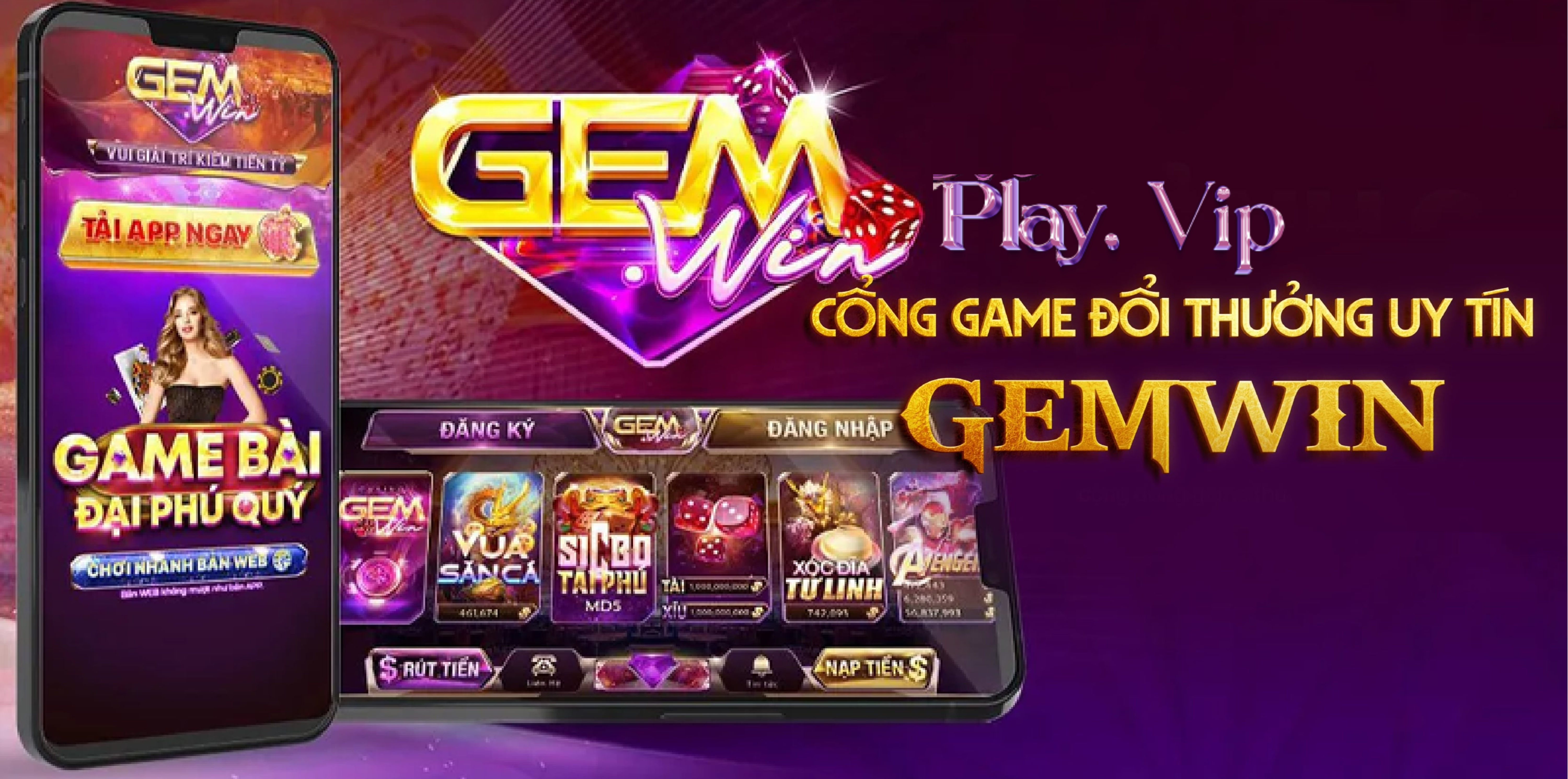 Cổng game đổi thưởng uy tín Gemwin - Link tải Gemwin Android, iOS uy tín 2024